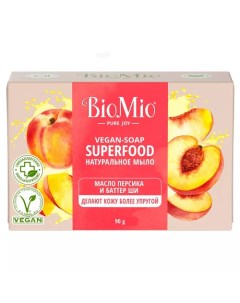 Натуральное мыло Персик и ши Vegan Soap Superfood 90 г Biomio