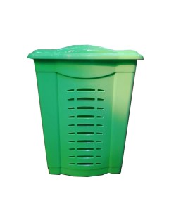 Корзина для белья 60 л прямоугольная пластик зеленый Элластик пласт