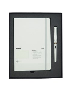 Набор ручка перьевая Safari F Белый Записная книжка мягкий переплет белый Lamy
