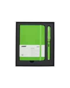 Набор ручка перьевая Safari Зеленый Записная книжка мягкий переплет А5 зеленый Lamy