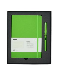 Набор ручка перьевая Safari F Зеленый Записная книжка мягкий переплет А5 зеленый Lamy