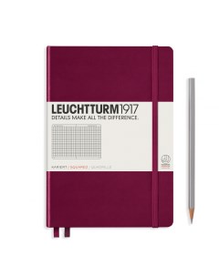 Записная книжка в клетку Leuchtturm A5 251 стр твердая обложка винная Leuchtturm1917