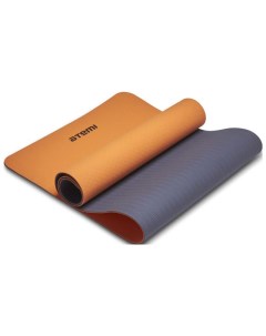 Коврик для йоги и фитнеса AYM13С TPE 173х61х04 см серо оранжевый Atemi