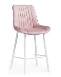 Барный стул Седа велюр розовый белый Bravo
