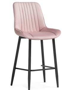Барный стул Седа велюр розовый черный Bravo