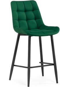 Барный стул Алст велюр зеленый чёрный Bravo