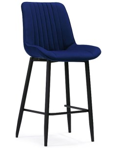 Барный стул Седа велюр синий черный Bravo