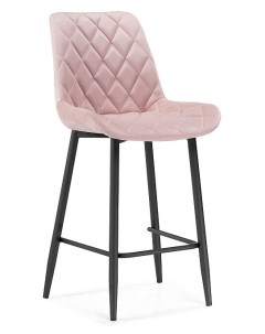 Барный стул Баодин велюр розовый черный Bravo