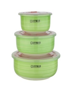 Набор контейнеров Ceramics 3 шт зеленый Guffman