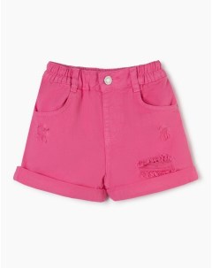 Розовые шорты Straight с подворотами для девочки Gloria jeans