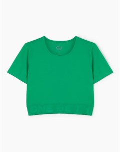 Зелёная спортивная футболка из микрофибры Gloria jeans