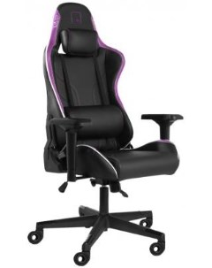 Игровое кресло Xn чёрно фиолетовое экокожа алькантара регулируемый угол наклона механизм качания Warp