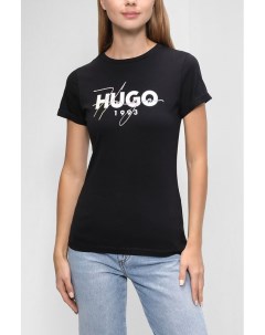 Хлопковая футболка с логотипом Hugo