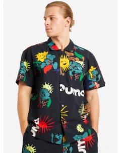 Рубашка с коротким рукавом мужская Adventure Planet Aop Черный Puma