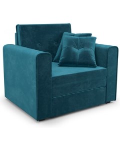 Кресло кровать Санта бархат сине зеленый STAR VELVET 43 BLACK GREEN Mebel ars