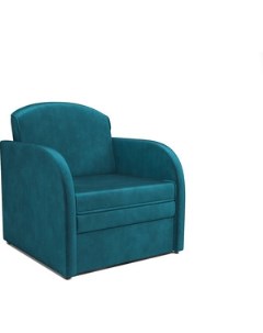Кресло кровать Малютка бархат сине зеленый STAR VELVET 43 BLACK GREEN Mebel ars