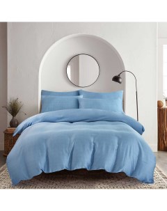 Комплект постельного белья евро smooth blue Pappel