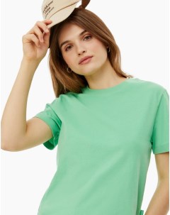 Светло зелёная футболка Straight из тонкого джерси женская Gloria jeans
