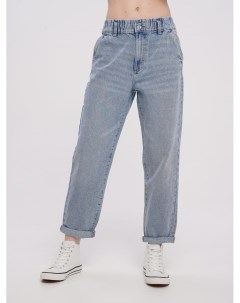 Укороченные джинсы багги с высокой талией Твое