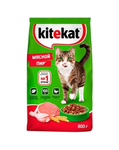 Китикет Сухой корм для кошек Мясной пир Kitekat
