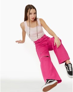 Розовые джинсы Long Leg с рваной отделкой для девочки Gloria jeans