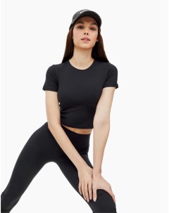 Чёрная спортивная футболка из микрофибры Gloria jeans