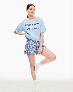 Пижама с цветочным принтом и надписью Gloria jeans