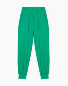 Зелёные спортивные брюки Jogger из микрофибры для девочки Gloria jeans