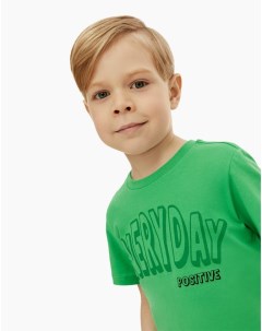 Зелёная футболка с принтом Everyday для мальчика Gloria jeans