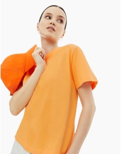 Оранжевая футболка Straight из тонкого джерси женская Gloria jeans