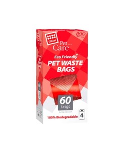Pet Care пакеты для уборки фекалий биоразлагаемые 4 рулона по 15 шт Gigwi