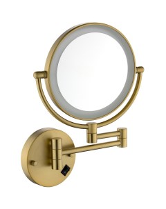 Косметическое зеркало Saona 13376 17 с увеличением с подсветкой Золото матовое Timo