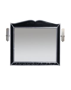Зеркало Анжелика 100 с подсветкой черный сусальное серебро Misty