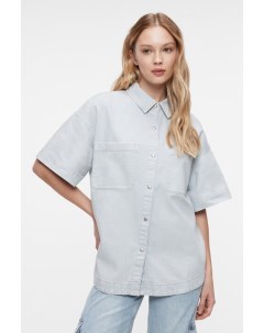 Рубашка oversize джинсовая с короткими рукавами Befree
