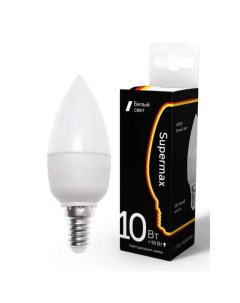 Лампа светодиодная E14 10 Вт 90 Вт свеча 4000 К свет нейтрально белый Supermax