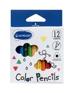 Набор цветных укороченных трехгранных карандашей Acmeliae