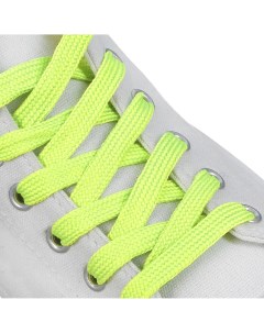 Шнурки для обуви пара плоские 9 мм 120 см цвет салатовый неоновый Onlitop