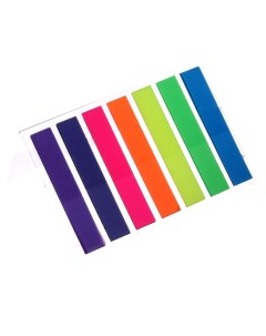 Блок закладка с липким краем 8 мм х 45 мм пластик 7 цветов по 20 листов флуоресцентные Calligrata