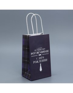 Пакет подарочный крафтовый упаковка Доступные радости