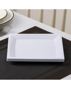 Набор пластиковых одноразовых тарелок 17 2 17 2 см квадратные плоские 6 шт цвет белый Nobrand