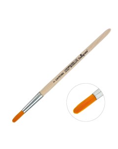 Кисть синтетика круглая 7 диаметр обоймы 7 мм длина волоса 24 мм деревянная ручка Calligrata