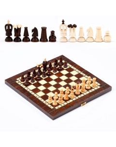 Настольная игра 3 в 1 шахматы шашки нарды 35 х 35 см король h 7 см Nobrand