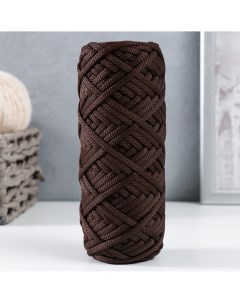 Шнур для вязания 100 полиэфир ширина 4 мм 50м шоколад Nobrand
