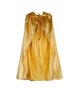 Карнавальный плащ детский атлас цвет золото с завитком длина 85см Страна карнавалия