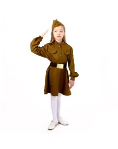 Карнавальный костюм военного платье дл рук пилотка ремень габардин п э р р42р 158 164 Страна карнавалия