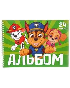 Альбом для рисования а4 24 листа 100 г м на гребне щенячий патруль Paw patrol