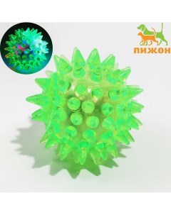 Мяч светящийся для животных малый tpr 4 5 см зеленый Пижон