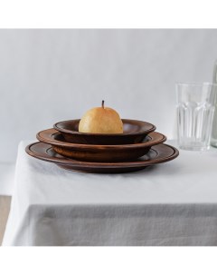 Набор тарелок из натурального кедра mаgistrо 3 шт 27 5 3 см 23 5 4 см 19 4 5 см цвет шоколадный Magistro