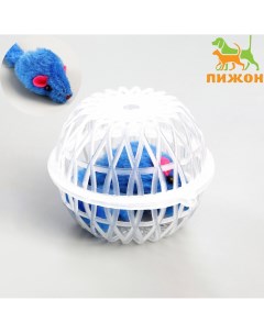 Мышь в пластиковом шаре 7 х 5 см прозрачный шар синяя мышь Пижон