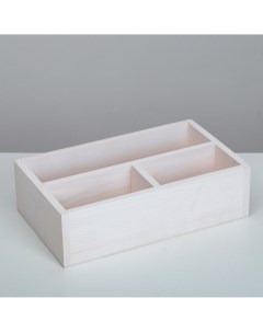 Ящик деревянный 34 5 20 5 10 см подарочный комодик белая кисть Дарим красиво
